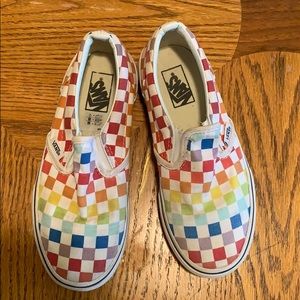 Rainbow checkered Vans